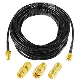 5M SMA Coaxial Cables Male to SMA Female Bulkhead Mount RG174 Extension Antenna 15ft with RF Coax SMA Adapter for SDR Equipment Antenna Ham Radio,LTE Antenna,GPS Mobile Cell Phone Signal Booster