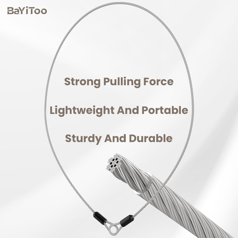 BaYiToo 9.84FT 3mm Stainless Steel Security Cable, Safety Cable Luggage