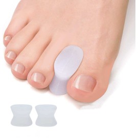 2 Piezas Separadores De Dedos De Gel, Kit De Correctores De Juanete, Separador De Esparcidor De Dedos De Gel De Silicona Espaciador Para Aliviar El Dolor De Juanete Uso Diario Para Hombres y Mujeres