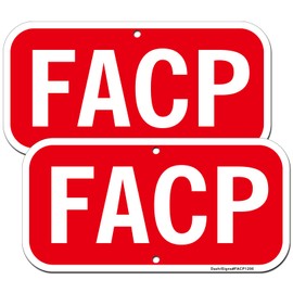 FACP Sign, Fire Alarm Control Panel Sign, 2Pack -12"x6" Rust Free Reflective Aluminum FACP Signs, Fade Resistant, UV Protected, Easy to Mount