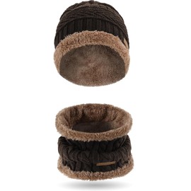 normani Kebili Children's Winter Scarf and Hat Set with Fur