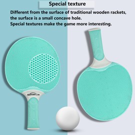 Senston Table Tennis Bat Set, Professional Table Tennis Bat with 3 Balls, Ping Pong Paddle Set Made of Rubber