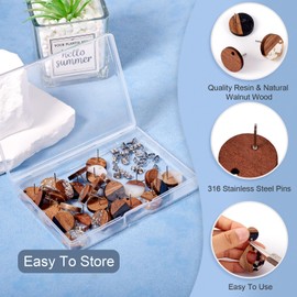 FASHEWELRY 30Pcs Resin Wood Earrings Posts 15mm Flat Round Wooden Earring Blanks Gold Foil Wooden Earring Pin Studs with Earring Back for Dangle Earring Jewelry Making