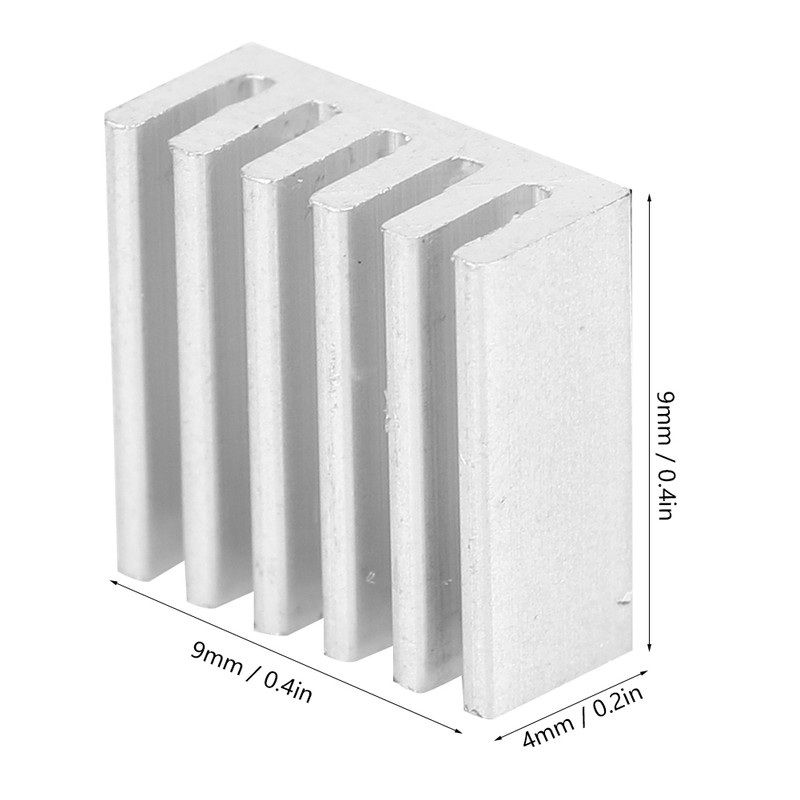 100pcs 9x4x9mm Aluminum Heat Sink Radiator with Adhesive for Amplifier