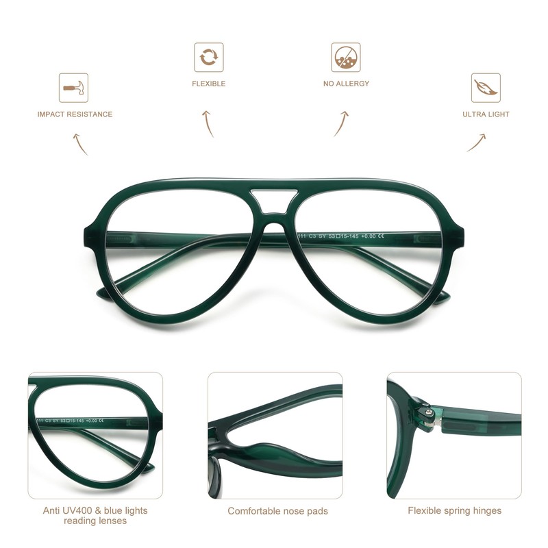 AMOMOMA 3 Pack Retro Oversized Aviator Reading Glasses for Women