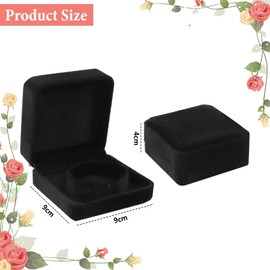 Bicuces 4 Pcs Velvet Bracelet Boxes Jewelry Gift Boxes Black Bangle Box Travel Jewelry Box Display Storage Case Organizer Holder for Engagement Wedding Mothers Day Birthday Anniversary