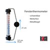 Koch Window Thermometer, Weatherproof, Made of Plastic with Metal Attachment,
