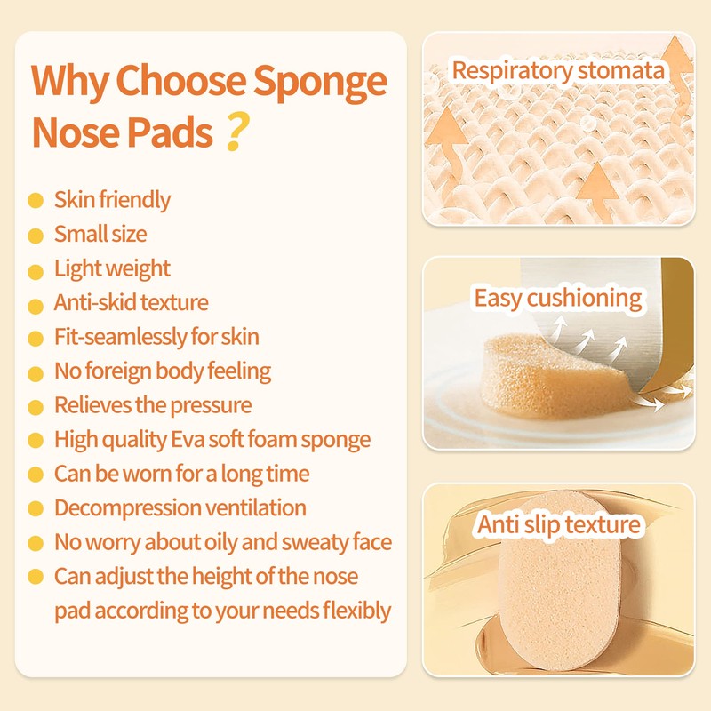 24 Pairs Soft Foam Nose Pads Cushion Self Adhesive Nose