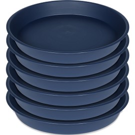 Bleuhome 6 Pack Plant Saucer Drainage Tray, Plastic Plant Water Tray, 6 inch Flower Saucers for Indoors, Plant Dishes for Pots Base (6 inch, Blue)