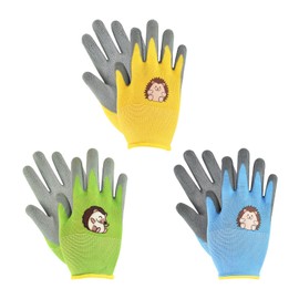 Colexy 3 Pairs of Work Gloves for Children 3-5 Years, Breathable Latex Coating Gardening Gloves, Children's Non-Slip Cut Protection Gloves, for Gardening and More