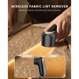 Fabric Shaver Lint Remover, Rechargeable Lint Shaver with 6-Leaf Blades, Sweater Defuzzer, Quickly Remove Fuzz Lint Balls for Clothes, Sweater, Couch, Blanket, Curtain, Wool, Cashmere