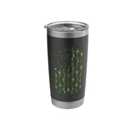 American Flag - Military Camo - US Veteran - American Flag Stainless Steel Insulated Tumbler