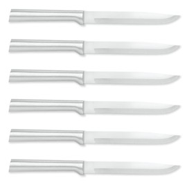 RADA Cutlery Utility Steak Knife – Stainless Steel Blade With Brushed Aluminum Handle Made in USA, 8-5/8 Inches, 6 Pack