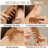 HABNI Pack of 2 Massage Combs Wooden Scalp Massage Brush