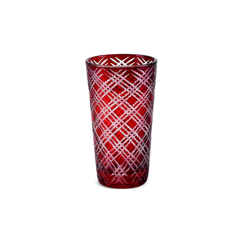 IMPULSE! Monceau Ruby Red highball Drinking Glasses, Set of 4