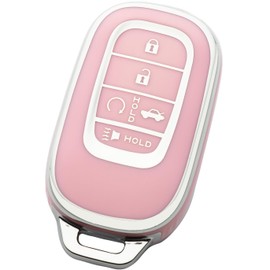 Tautrophen Key Fob Cover Fit for Honda 2023 2024 Civic Accord Pilot HRV CRV Odyssey, Silver and PInk