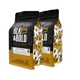 BLK & Bold Ground Coffee, Smoove Operator Premium Dark Roast, 100% Arabica Beans, 12 oz Bag (2 Pack)