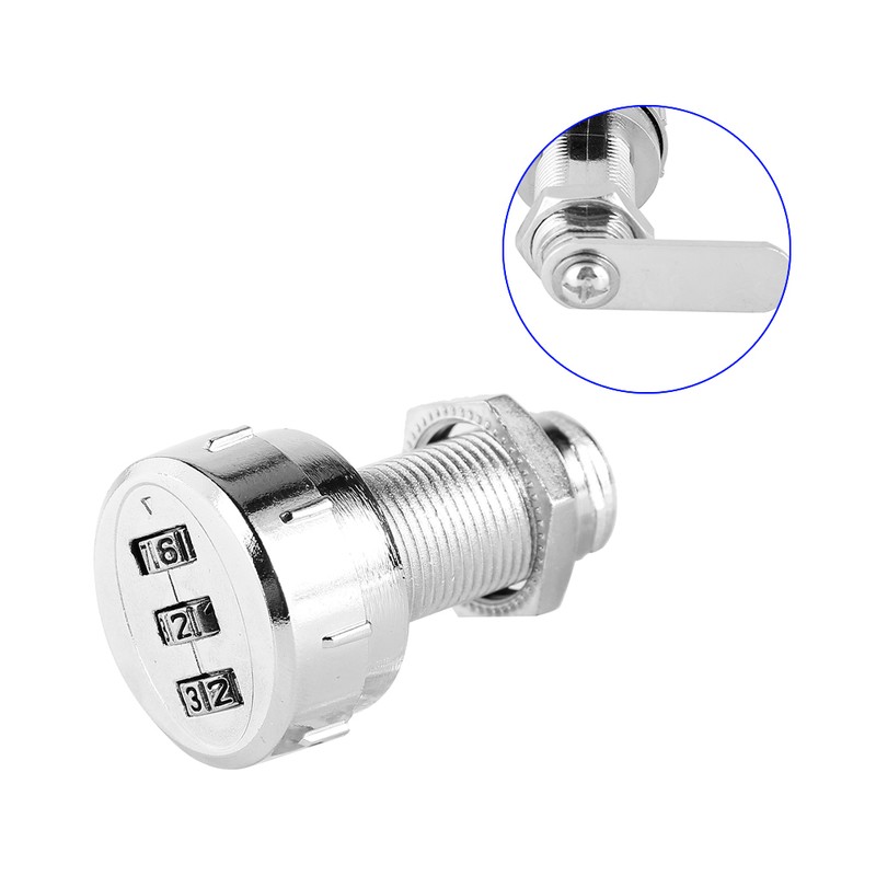 2pcs 30mm/1.18in 3-Digit Mechanical Code Password Lock for Cabinet Wardrobe