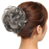 S-noilite [1Pcs] Grey Messy Bun Scrunchy Wavy Curly Scrunchie Bun