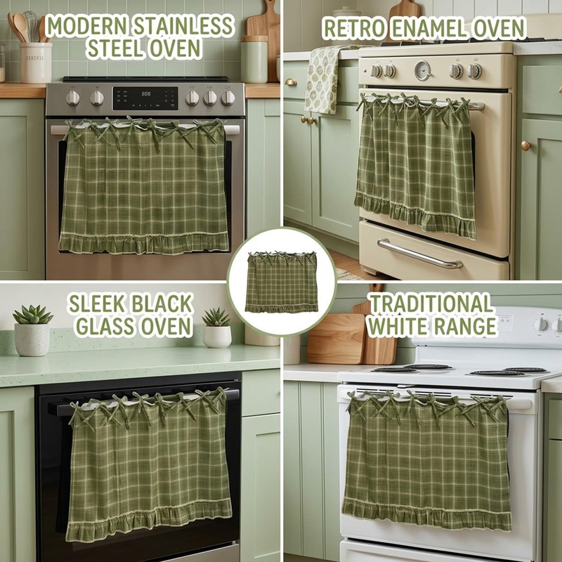 Oven Skirt, Oven Skirt Curtain for Door, Kitchen Decorative Cabinet