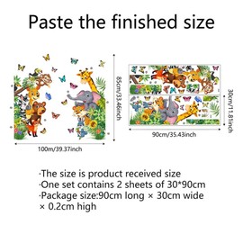 Jungle Animals Wall Stickers,Jungle Animals Climbing Tree Wall Decals Lion Monkey Koala Hedehog Wall Stickers Baby Nursery Kids Room Living Room Wall Decor (3)