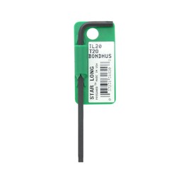 BONDHUS TL20 No.31820 Torx® L-Wrench Long T20 [Short Hand: 0.9 inch (24 mm), Long: 3.7 inches (95 mm)] Black Dyed