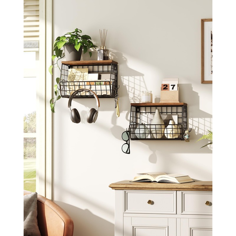 CHOEZON 2-Tier Fruit Basket for Kitchen, Stackable Hanging Basket Wire