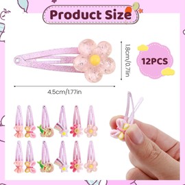 12PCS Hair Clips for Girls, Kids Hair Clips Barrettes Mermaid Rainbow Flowers Cute Cartoon Toddler Hairpins for Birthday Party Fillers Baby Shower Children's Day Gift (B)