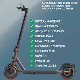 ELKATECH Solid Tire,10 inches Electric Scooter Wheels 10x2.125 Tubeless Tyre Front or Rear Replacement Solid Rubber Tires for Electric Scooter 2pc, Black