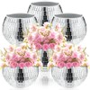 GSYUWIH 6 Pcs Disco Ball Planter,Silver Disco Ball Vase,Mirrored Disco