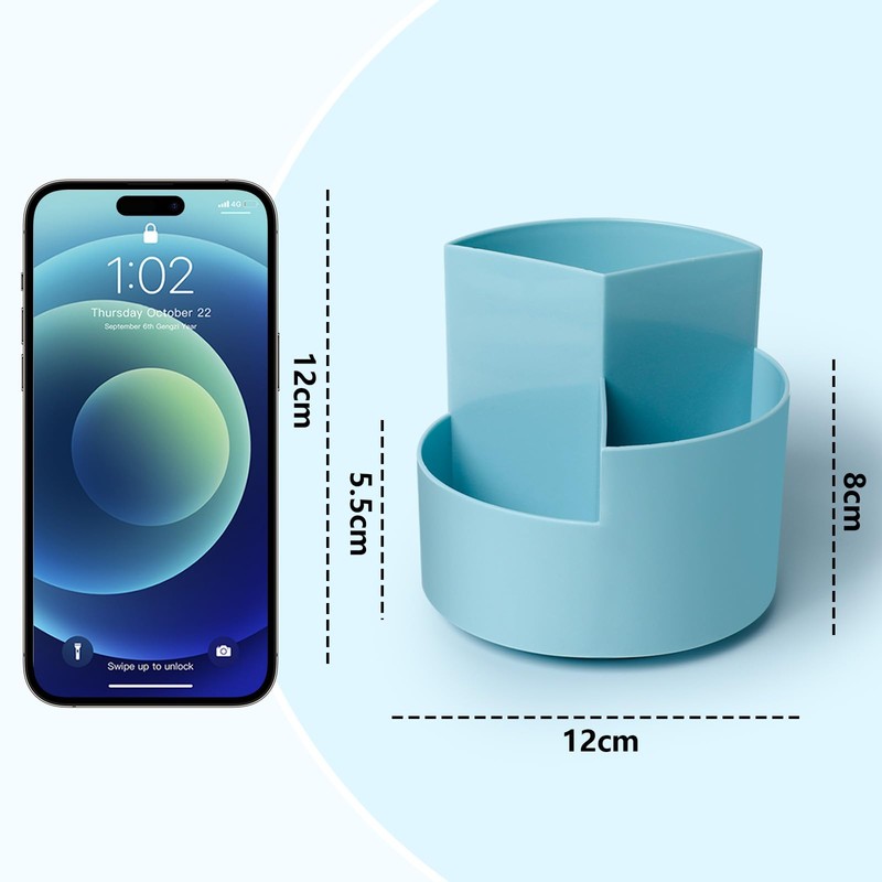 AiQInu Rotating Pen Holder, 360° Rotating Pen Holder, Desk Organiser