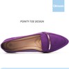 Obtaom Women's Pointy Toe Loafer Flat Comfortable Faux Suede Work