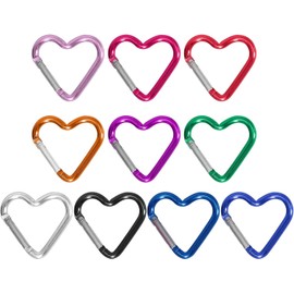 Heart Shaped Carabiner Clip Aluminum Alloy Keychain Clip Spring Hook Camping Backpack Clips Heavy Duty Carabiner Wristlet Keychain Keychain Clip,Accessory and Keychain Carabiners (Red)