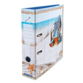 Sea Breeze Lever Arch File DIN A4 Approx. 8 cm Wide Motif Maritime Sea Beach Blue Beige