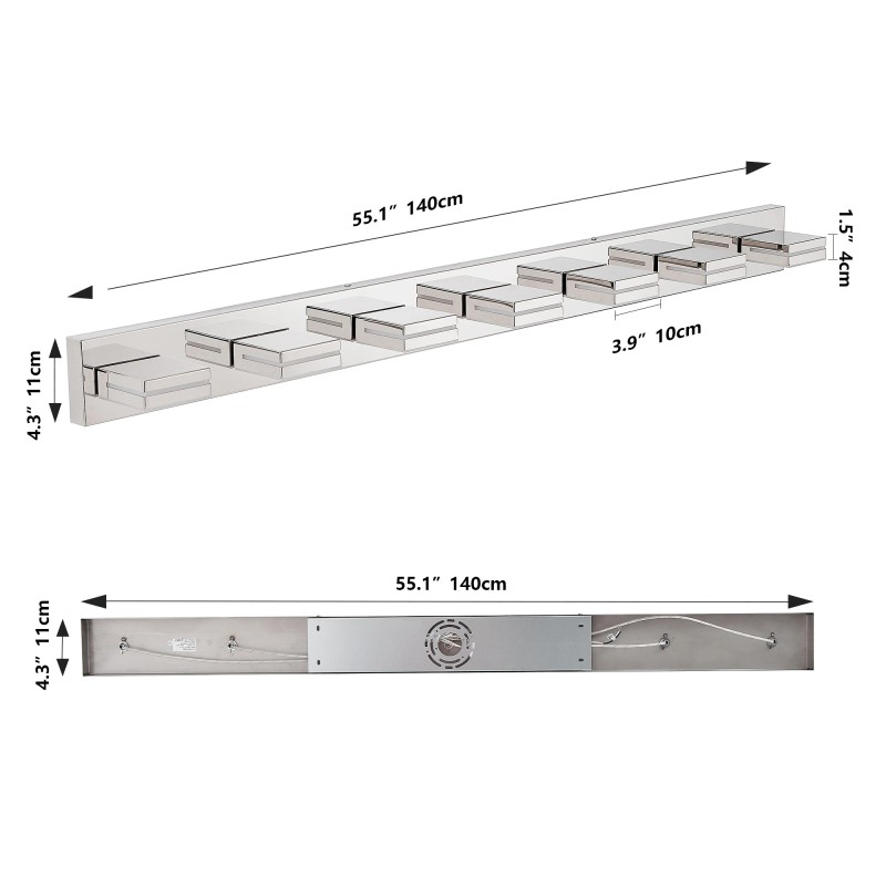 7-Light LED Modern Bathroom Vanity Light Fixture Matte Chrome Modern
