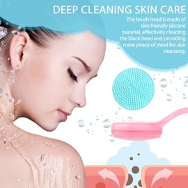 Limpiador facial de silicona, 2 cepillos exfoliantes faciales, cepillo de limpieza facial para puntos negros, herramienta de maquillaje para eliminar 