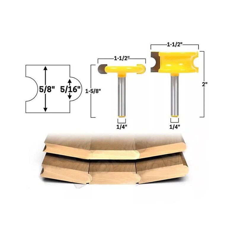 TOPWAY 1/4 Inch Shank Flute & Bead Canoe Joint Router