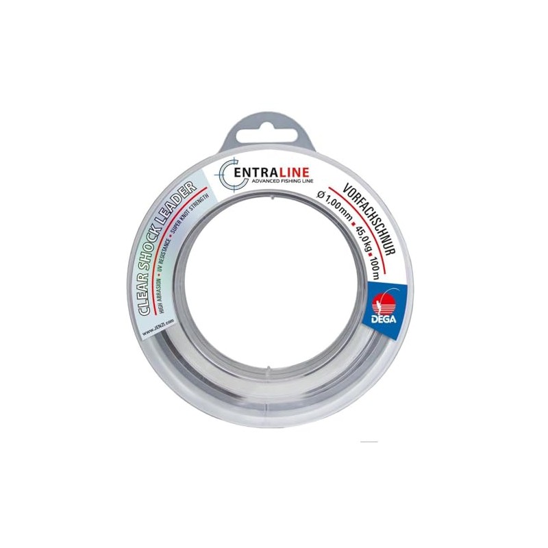 DEGA Clear Shockleader Leader Line, 100 m, Transparent, High Knot