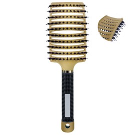 TOPNPEKO Hair Brush, Best Brush for Hair Curved Vented Scalp Massager for Women Men Wet Dry Hair/Thick Long Curly Straight Hair/Fast Drying Styling -Golden