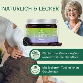 BitterLiebe Fibre powder with blackberry flavour, mix of psyllium husks, ground, inulin (prebiotics), apple fibre and acacia fibre, multi fibre complex, the perfect intestinal treatment, 300 g