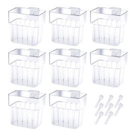 BELEFU 8 Pcs Hanging Aquarium Plant Holder, Hollow Out Fish Tank Plant Holder with Hooks, Aquarium Plant Pots Cup for Aquatic Plant Cultivation Water Plant Water Feature Decoration