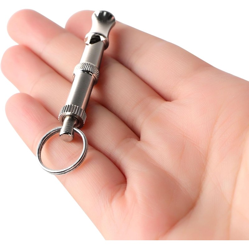 Silver Pets Whistle Adjustable Pet Training Sound Control Stainless Steel