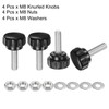 uxcell 4 Set M8 x 25mm Male Thread Knurled Knobs