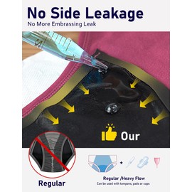 ALLBASE Heavy Flow Period Underwear for Women Overnight Protective Leakproof Menstrual Underwear Ladies High Absorbency Cotton Hipster Panties 3X-Large 3 Pack