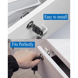 Cabinet Drawer Locks with Keys- XIEHE 138 Zinc Alloy Replacement Door Locker Keyed Alike 4 Pack Cylinder Diameter 0.75 Inch Chrome Finish