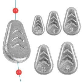 Fishing Weights Sinkers Fishing No Roll Sinkers No Snag Flat Inline Sinkers for Catfish Rigs Olive Heart Bass Casting for Catfish Rig Surf Fishing Saltwater Freshwater (5 Mixed Sizes-10pcs)