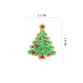 Snowman, Tree and Santa Claus Metal Pins with Stylish Finish for Backpacks, Hat, Scarf and Clothings,Holiday Accessories for Festivities, Interesting Design, Enhances Festive Atmosphere (Tree)