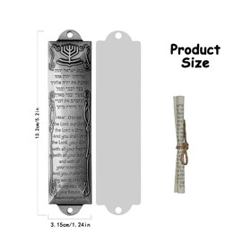 Durable Set of 3 Metal Mezuzah Cases with Scrolls,Jewish Door Blessing with English & Hebrew Scripture,Perfect for Housewarming and Jewish Home Decoration (Sliver)