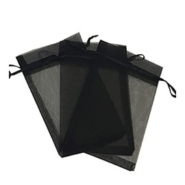 100 Pcs Black 2x3 Sheer Drawstring Organza Bags Jewelry Pouches Wedding Party Favor Gift Bags Gift Bags Candy Bags [Kyezi Design and Craft]