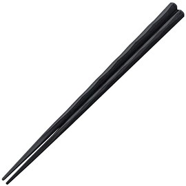 Fukui Craft Chopsticks, SPS Resin Chopsticks, Made in Japan, Dishwasher-safe, Hexagonal Rough Carved Chopsticks, Black, 8.9 inches (22.5 cm), Made in Japan